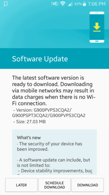 Ota Verizon Galaxy S5 Security Patch Download